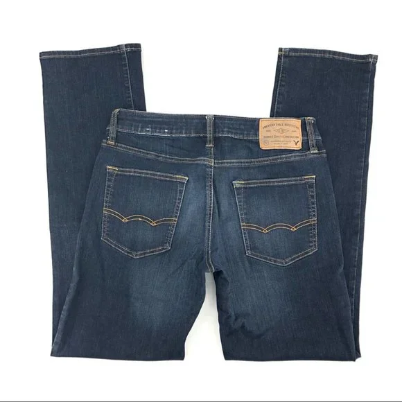 American Eagle Outfitters Blue Straight Jeans | Regular Fit - Picture 3 of 7